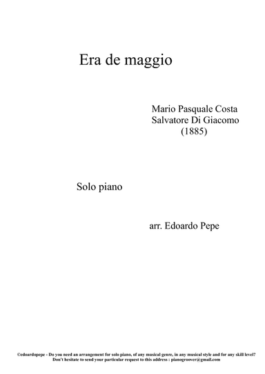 Era de maggio (arr. Edoardo Pepe)