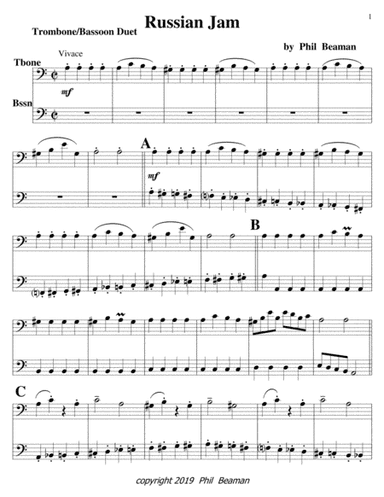 Russian Jam-trombone and bassoon duet