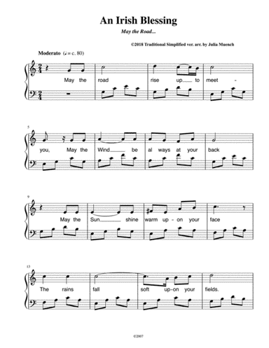 An Irish Blessing in C for Piano