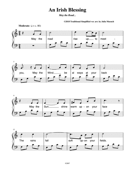 An Irish Blessing in C for Piano