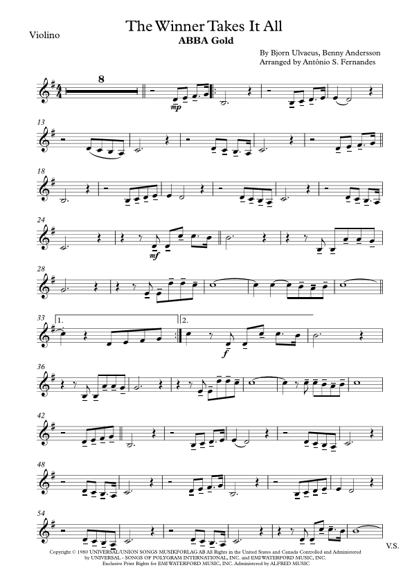 The Winner Takes It All (arr. Antônio S. Fernandes)