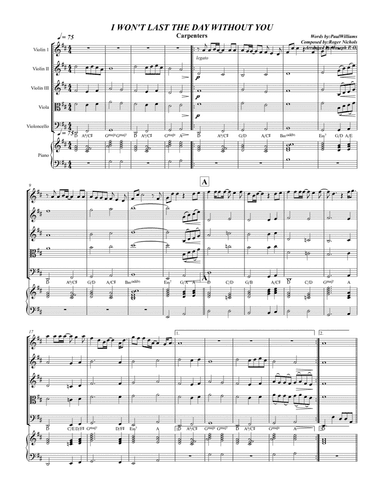 I Won't Last A Day Without You (arr. Joseph)