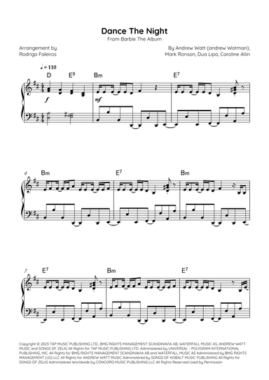 Dance The Night (arr. Rodrigo Faleiros)