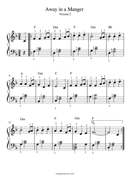 Away in a Manger - Harp (Version 2) (arr. Dora Lim)