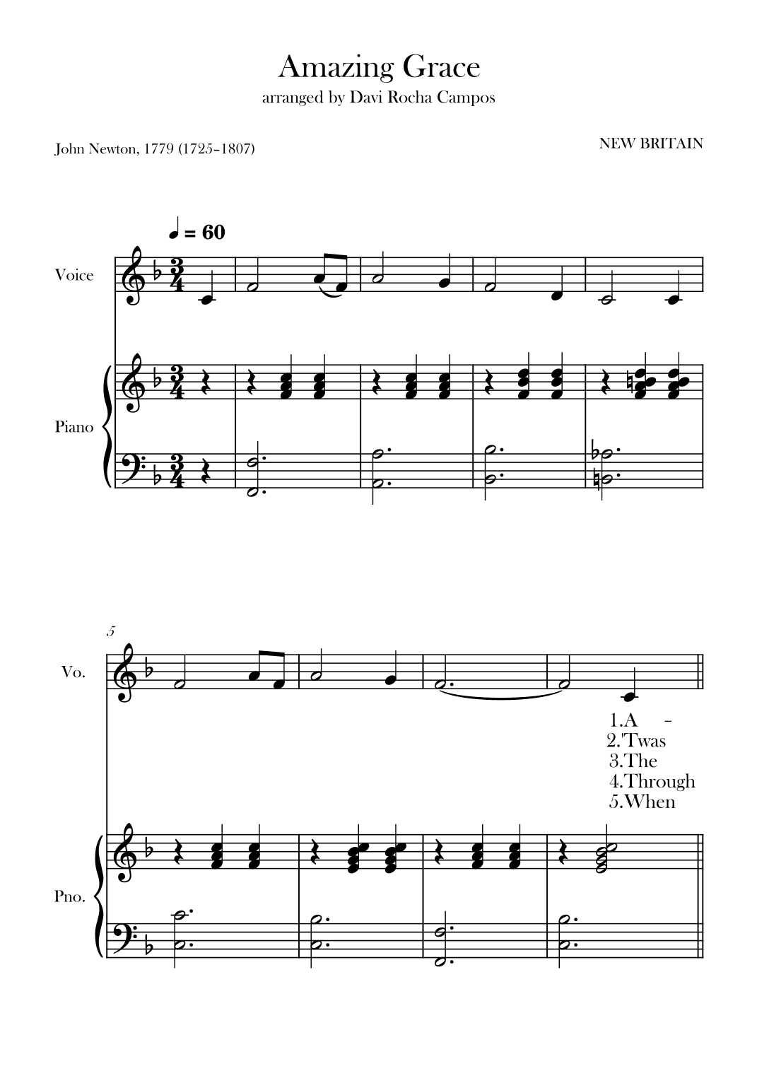Amazing Grace (arr. Davi Rocha Campos)
