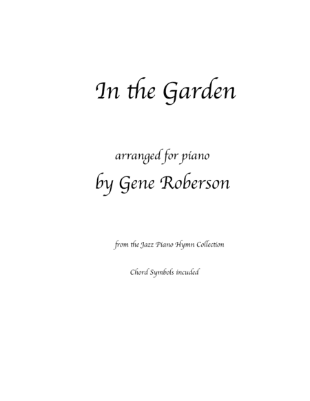 In the Garden Jazz piano collection (arr. Gene Roberson)