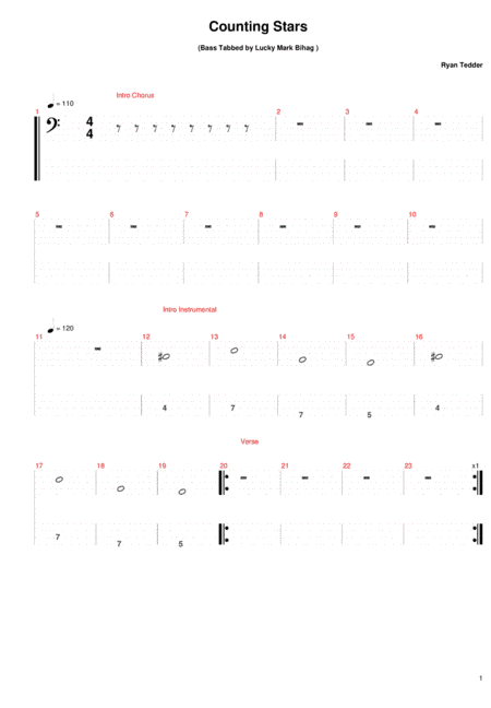 Counting Stars (arr. Lucky Mark Bihag)
