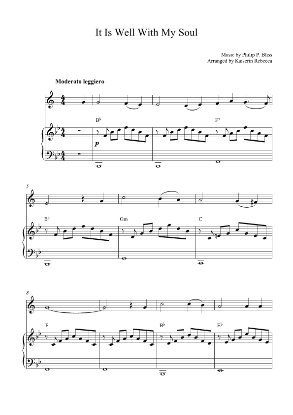 It Is Well With My Soul (arr. Kaiserin Rebecca)