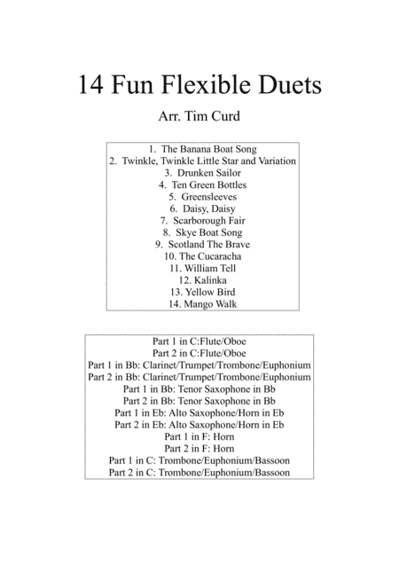 14 Fun Flexible Duets (arr. Tim Curd)