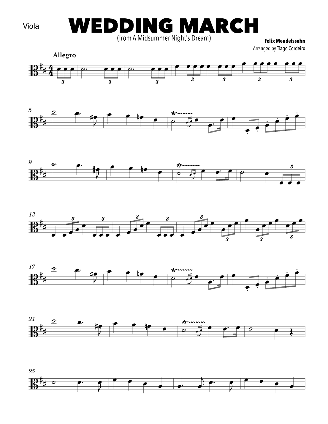 Wedding March (arr. Tiago Cordeiro)