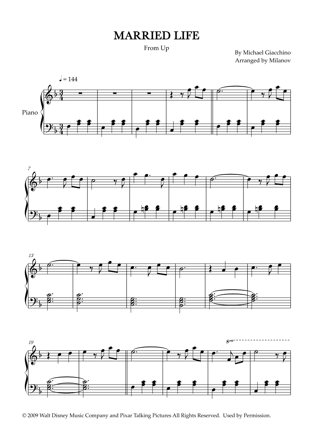 Married Life (arr. Milanov)