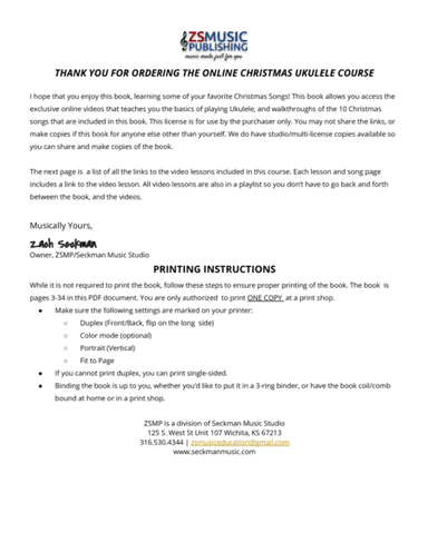 The Online Christmas Ukulele Course (arr. ZS Music Publishing)