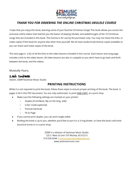 The Online Christmas Ukulele Course (arr. ZS Music Publishing)