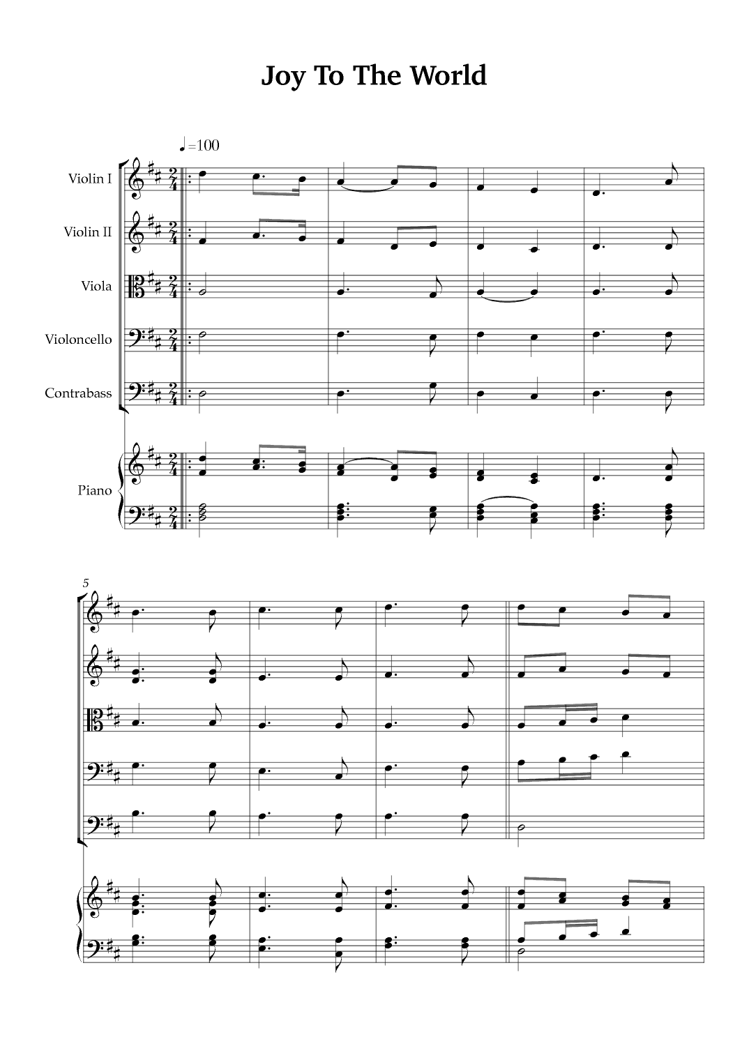 Joy To The World (arr. Karen Gueiros)