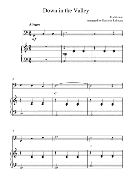 Down in the valley (arr. Kaiserin Rebecca)