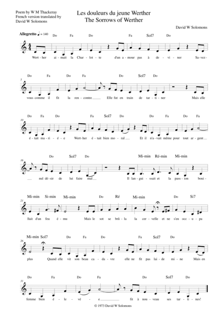 Les douleurs du jeune Werther (French translation of the English poem)