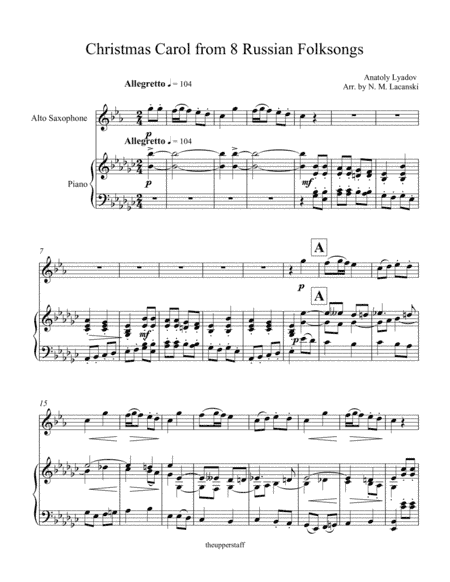 Christmas Carol from 8 Russian Folksongs (arr. Nick Lacanski)