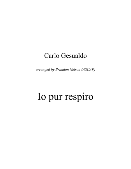 Io pur respiro (for brass quintet) (arr. Brandon Nelson)