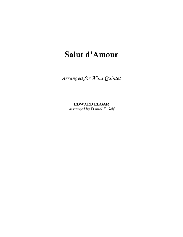 Salut d'Amour (arr. Daniel E. Self)