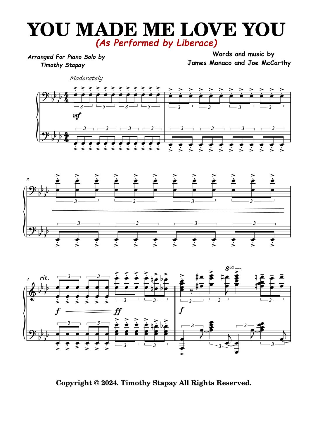 You Made Me Love You (arr. Timothy Stapay)