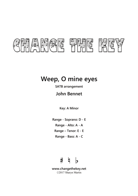 Weep, O mine eyes - A Minor (arr. Change the Key)