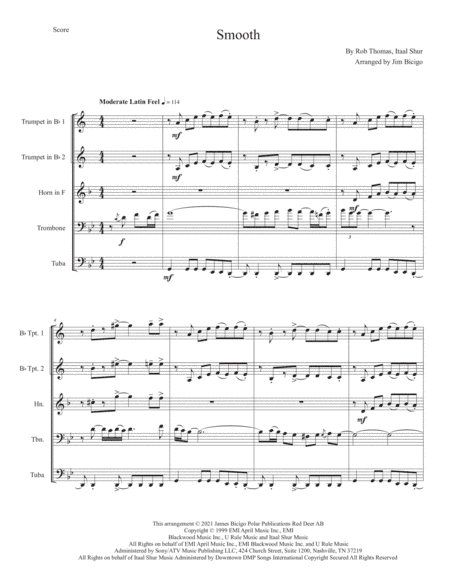 Smooth (arr. Jim Bicigo)