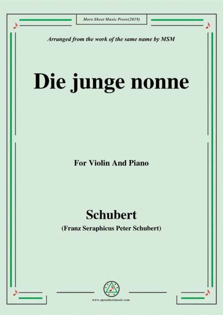 Schubert-Die junge nonne,for Violin and Piano (arr. MSM)
