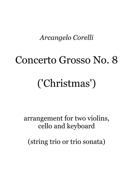 Corelli - Christmas Concerto - arranged as a string trio sonata (arr. Geoffrey Cottrell)