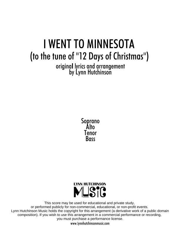 I Went to Minnesota (arr. Lynn Hutchinson)