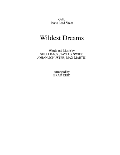 Wildest Dreams (arr. Brad Reid)