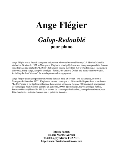 Ange Flégier: Galop-Redoublé for piano (arr. Musik Fabrik Music Publishing)