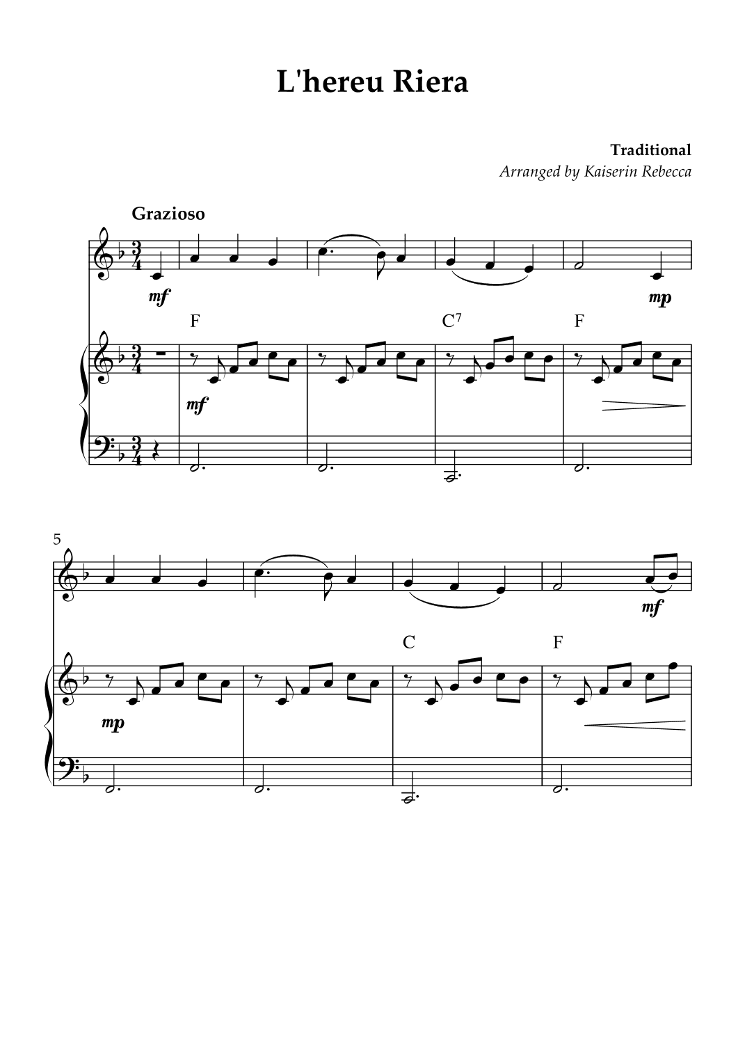 L'hereu Riera (arr. Kaiserin Rebecca)