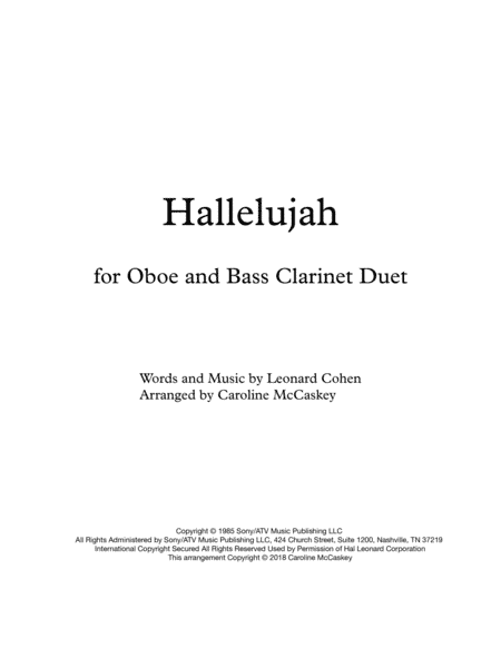 Hallelujah (arr. Caroline McCaskey)