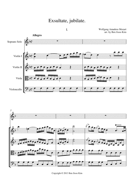 Exsultate jubilate: I. Allegro (arr. Ben Jisoo Kim)