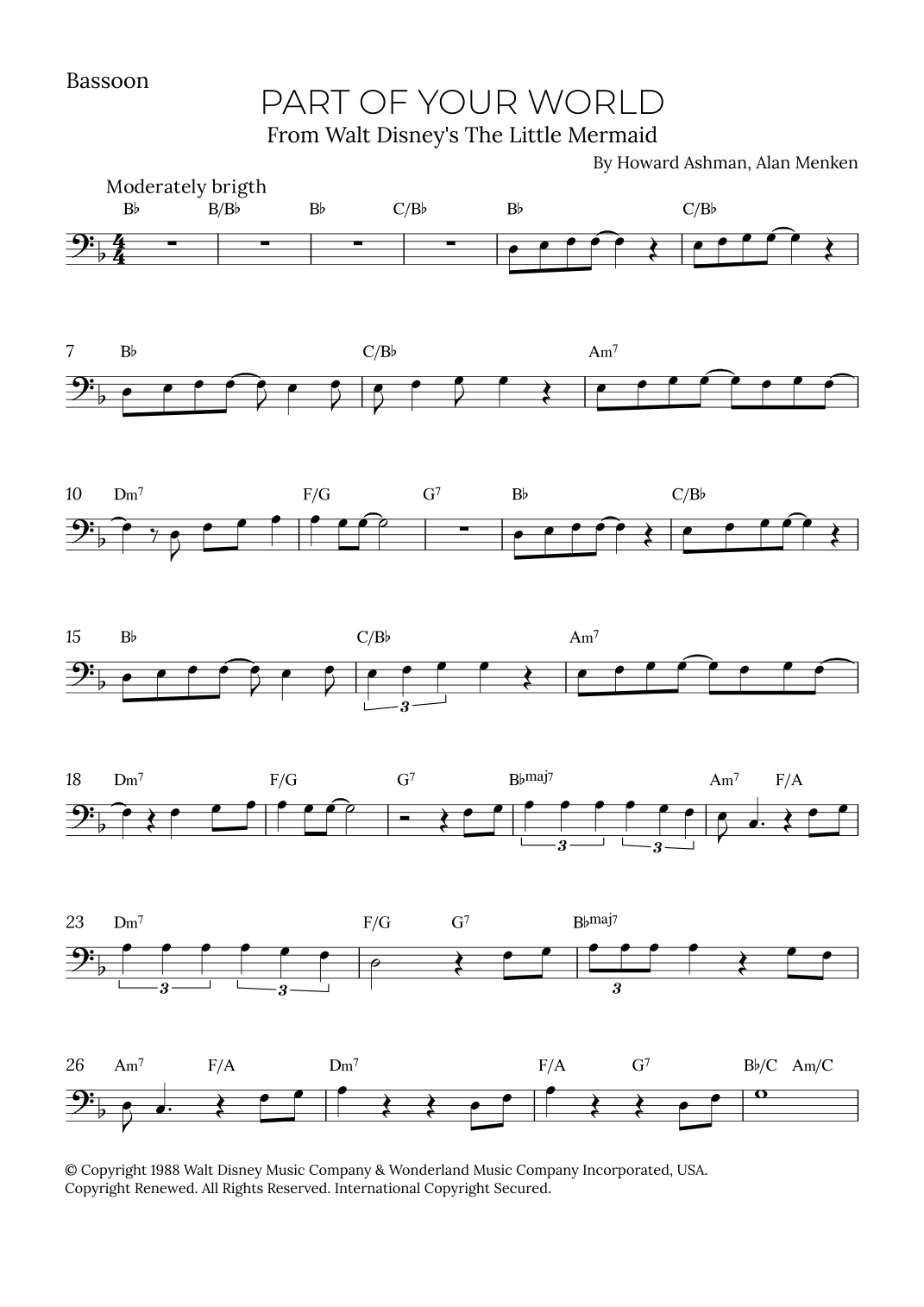 Part Of Your World (reprise) (arr. Alex Nunes Rodrigues)