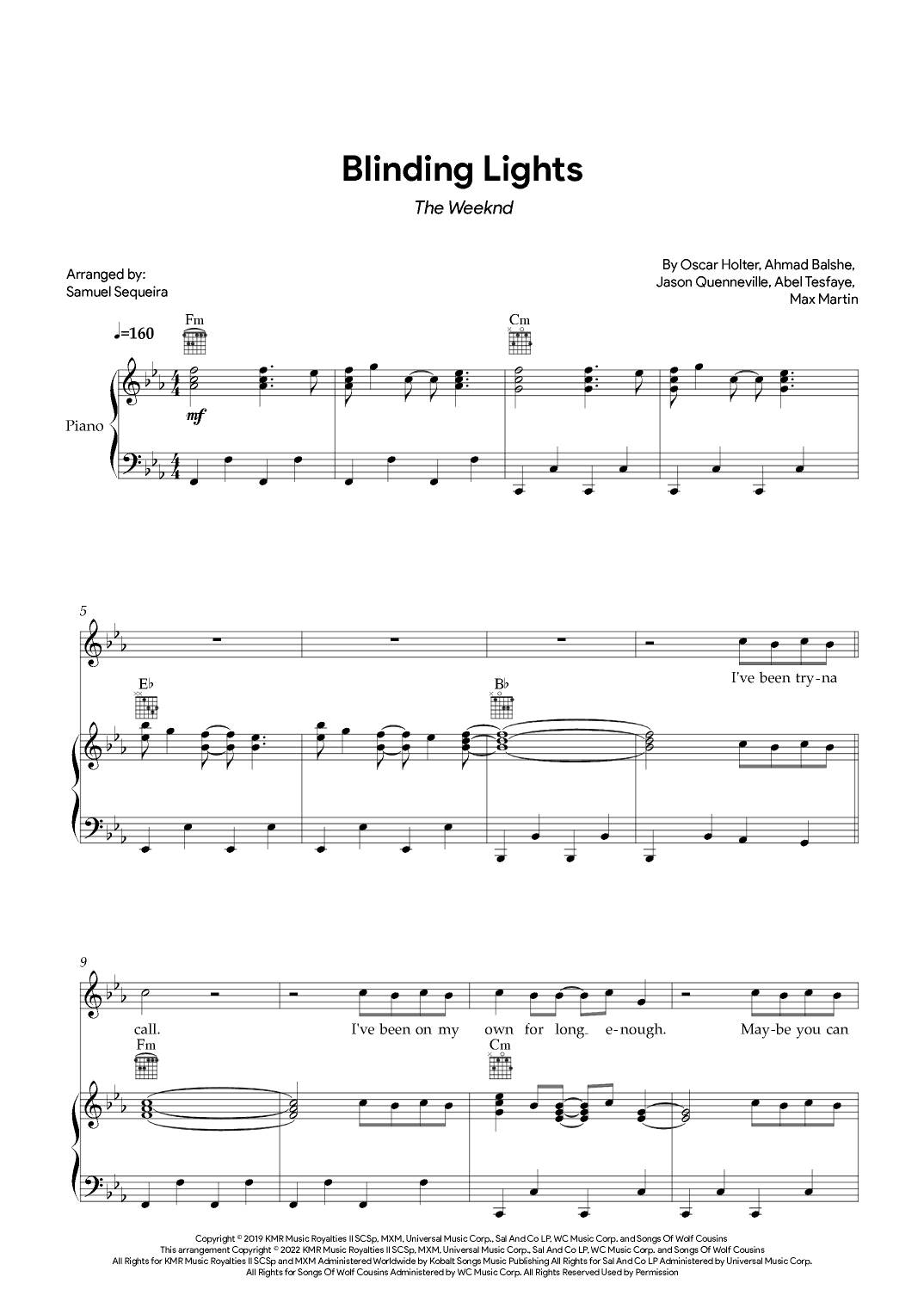 Blinding Lights (arr. Samuel Sequeira)