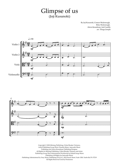 Glimpse Of Us (arr. Thiago Joseph)