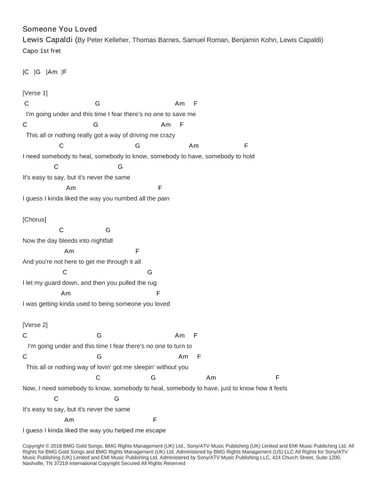 Someone You Loved (arr. Sarah Adams)