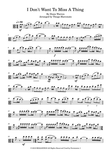 I Don't Want To Miss A Thing (arr. Thiago Marconato)