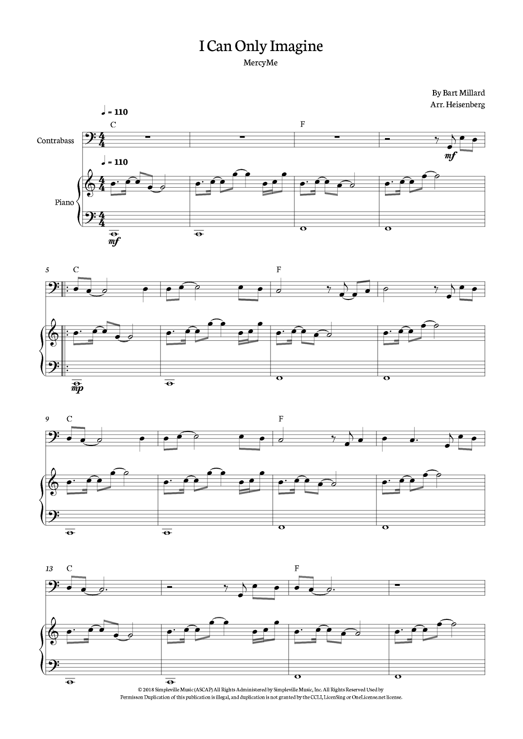 I Can Only Imagine (arr. Heisenberg)