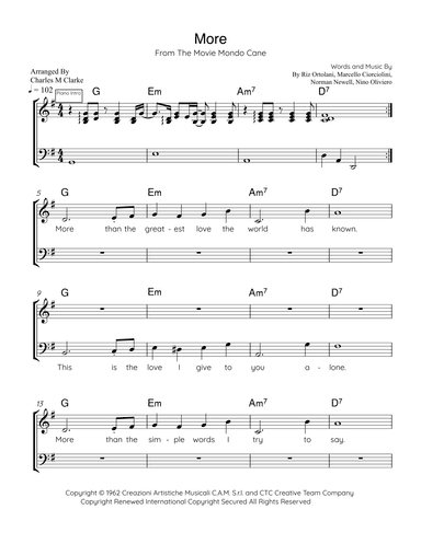 More (ti Guarderò Nel Cuore) (arr. Charles M Clarke)