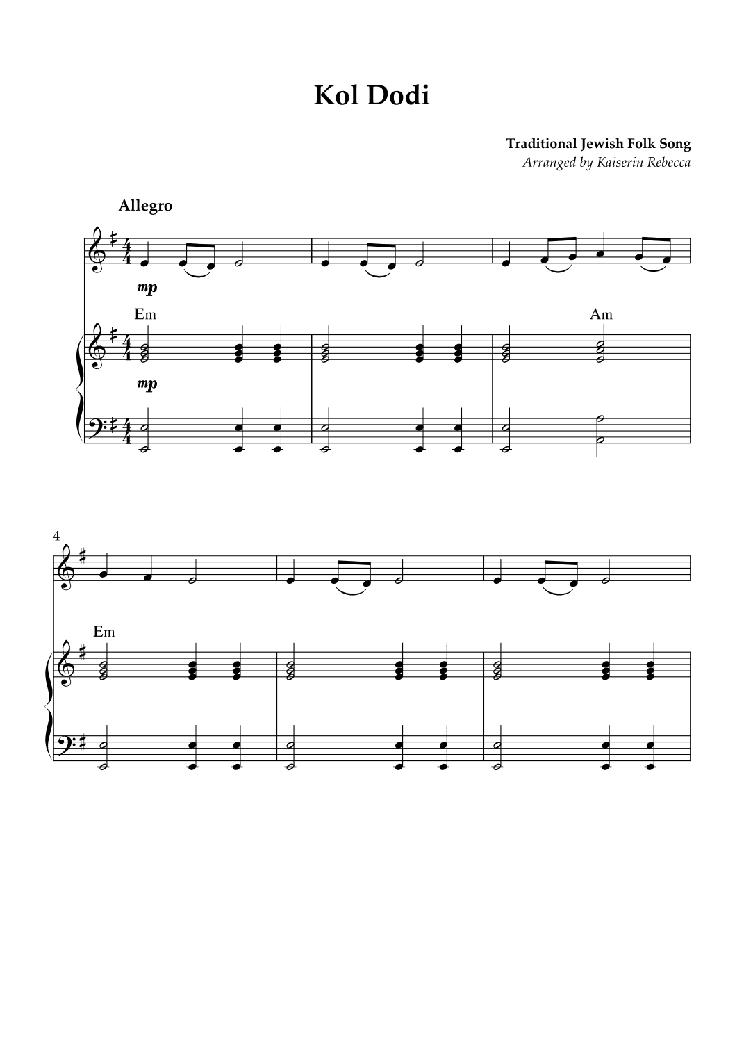 Kol Dodi (arr. Kaiserin Rebecca)