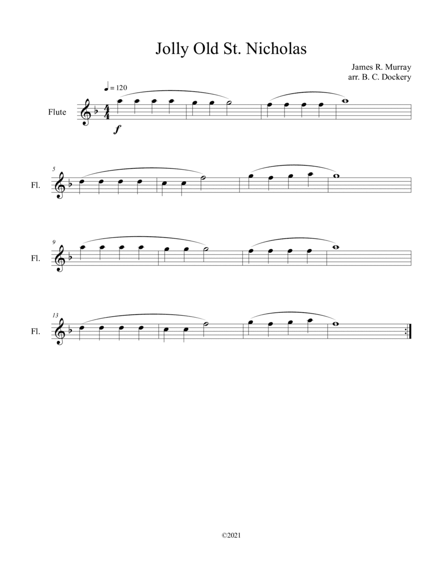 Jolly Old St. Nicholas (Flute Solo) (arr. B. C. Dockery)