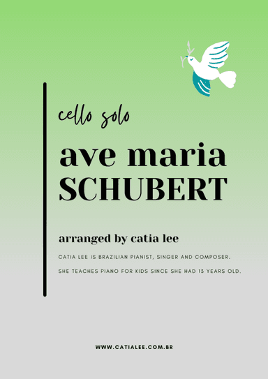 Ave Maria - Schubert for Cello solo - C major (arr. Catia Lee)