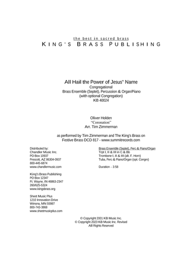 All Hail the Power of Jesus' Name (arr. Tim Zimmerman)