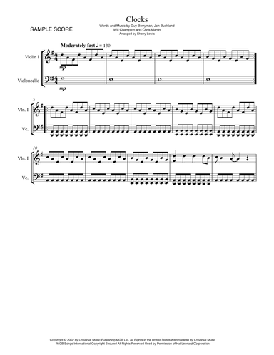 Clocks (arr. Sherry Lewis)
