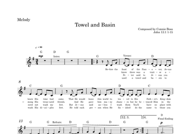 Towel and Basin - Lent/Holy Thursday - solo and guitar chords only