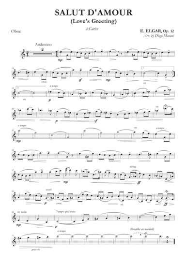 Salut d'Amour (Love's Greeting) for Oboe and Piano (arr. Diego Marani)