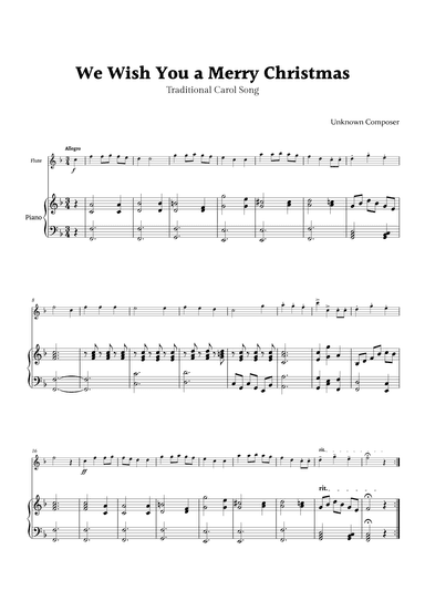 We Wish you a Merry Christmas for Flute and Piano (arr. Rika K.)