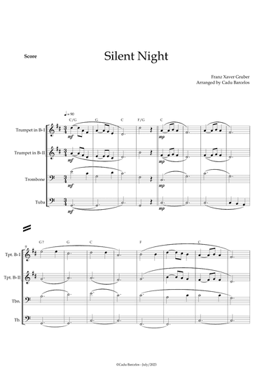 Silent night (Brass Quartet) chords (arr. Cadu Barcelos)